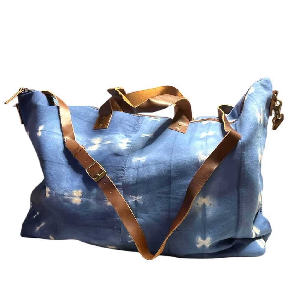 lovestitch shibori indigo weekender Bag. Very large and very cool - Picture 4 of 11